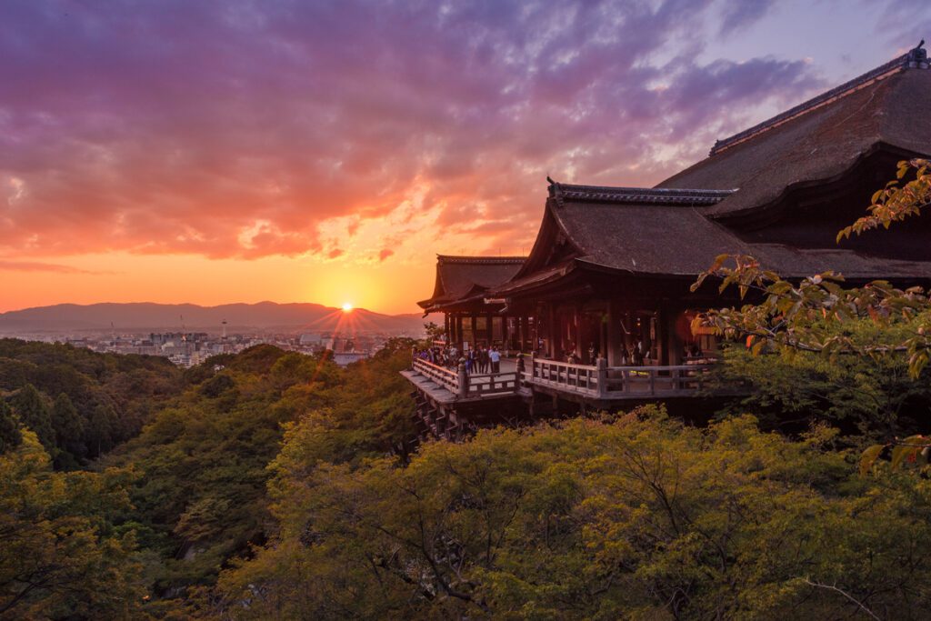 Breathtaking Sunset View from Kiyomizu-dera Temple in Kyoto