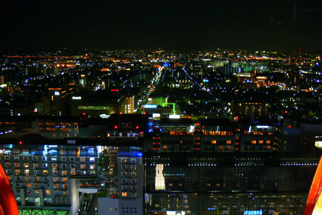 Panoramic View from Ascending Kyoto Tower