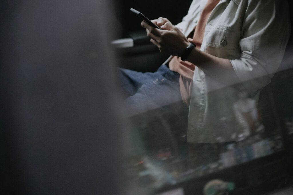 Man sitting in the backseat of an Uber