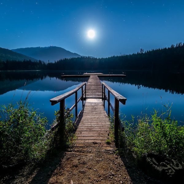 Moon Over Still Lake