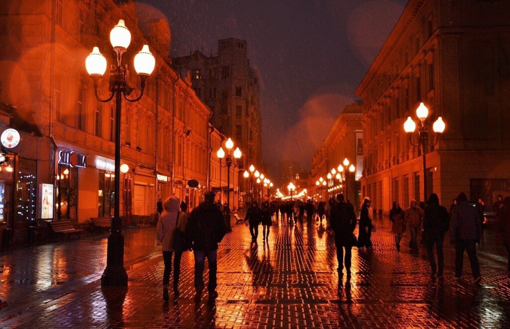 night walk in moscow