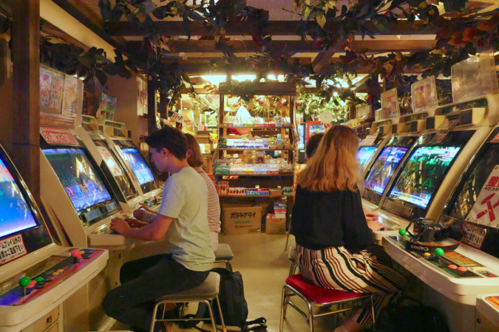 akihabara at night - arcade in akihabara