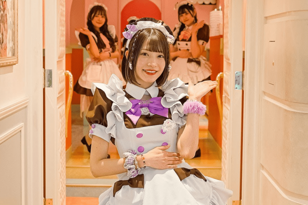 akihabara at night - at-home maid cafe