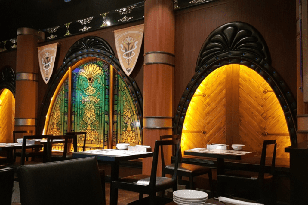 akihabara at night - final fantasy cafe