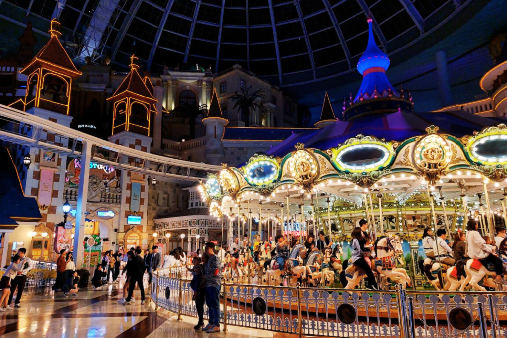 lotte world at night - carousel